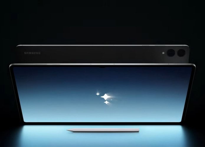Ilustração mostrando tablets da linha Galaxy Tab S11 da Samsung