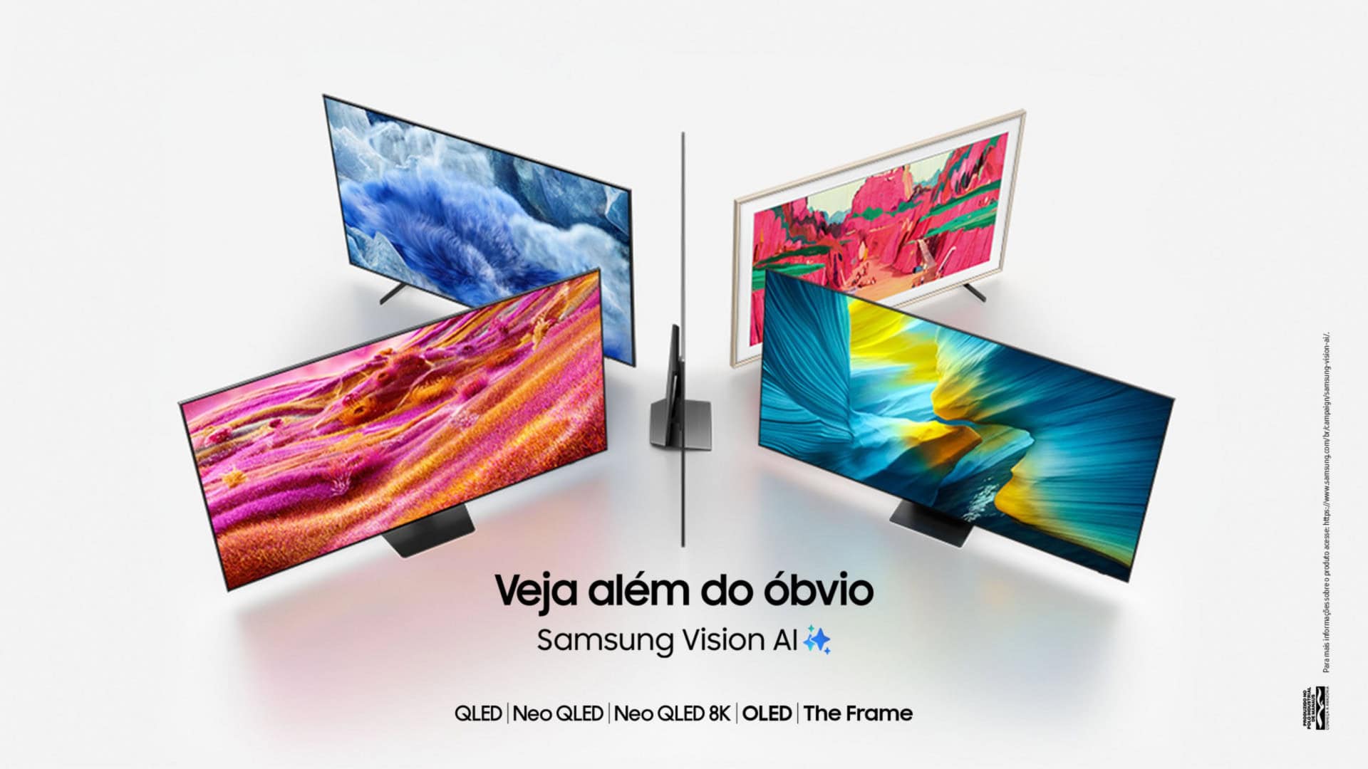 Montagem com smart TVs 2025 da Samsung