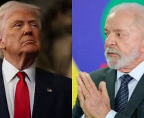 Montagem com fotos de Donald Trump e Luiz Inácio Lula da Silva