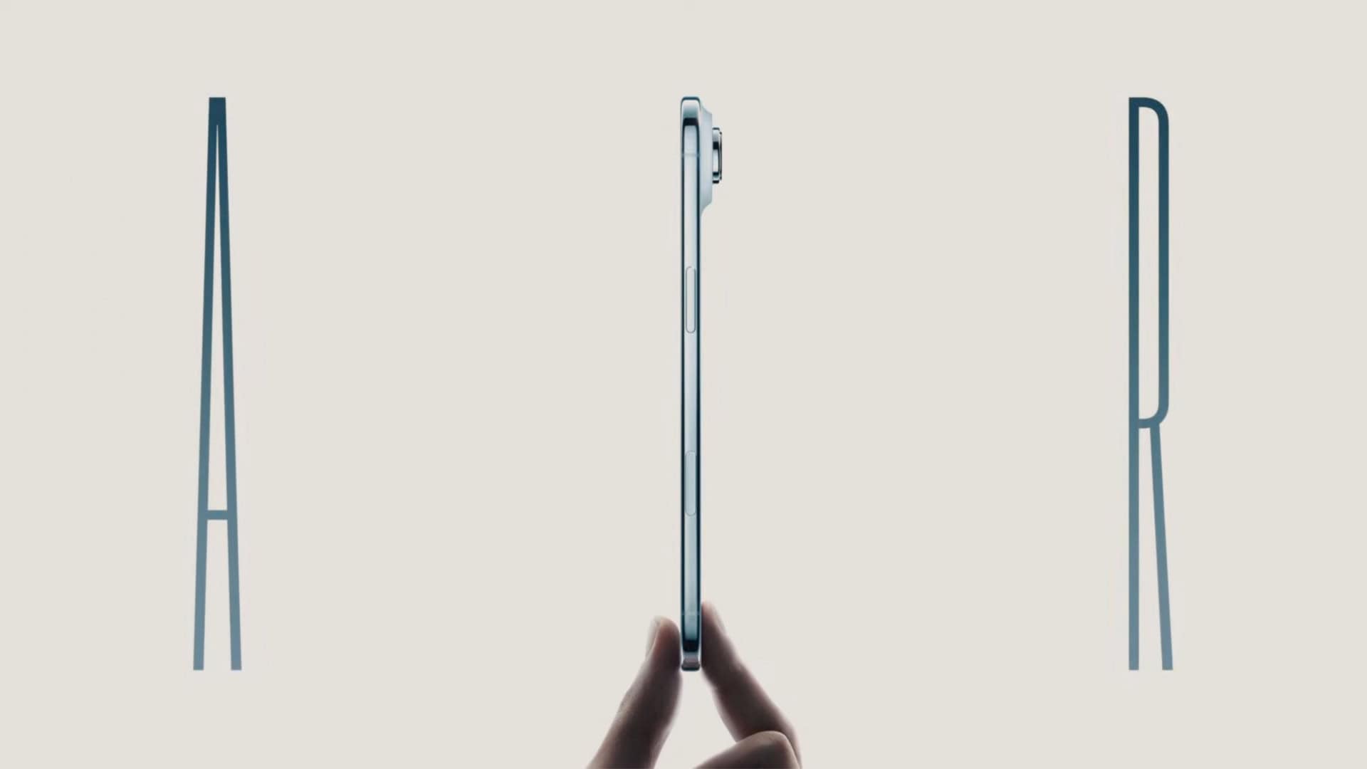 Montagem mostrando espessura do iPhone 17 Air da Apple