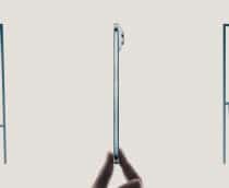 Montagem mostrando espessura do iPhone 17 Air da Apple