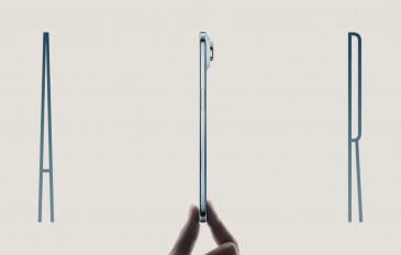 Montagem mostrando espessura do iPhone 17 Air da Apple