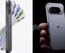 Montagem com imagens do iPhone 17 e do Pixel 10 do Google
