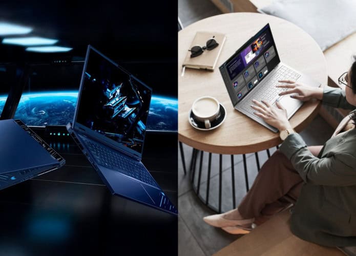 Montagem com imagens promocionais dos novos notebooks da Acer Predator Helios 18P e Swift Air 16