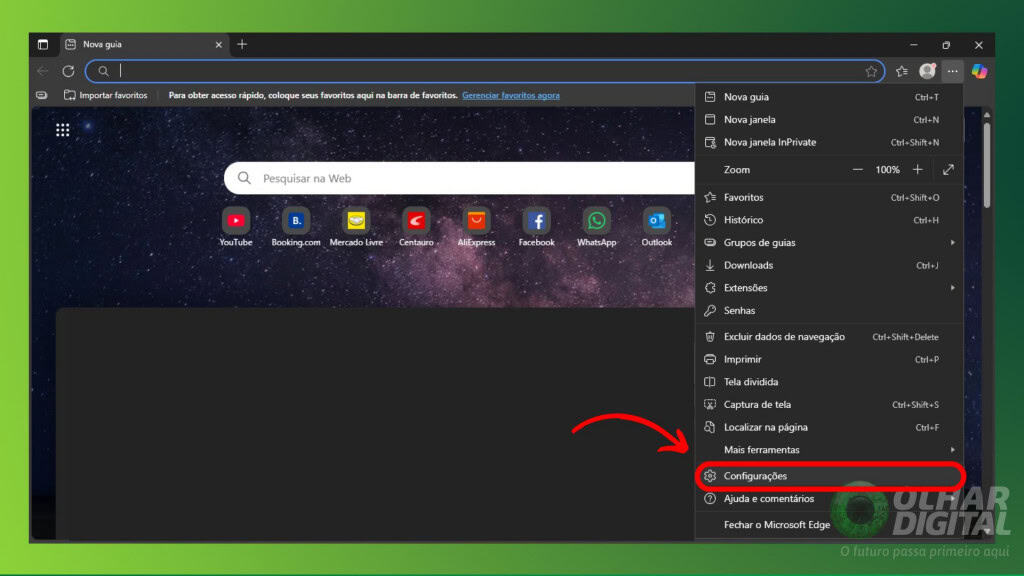 Tela Microsoft Edge