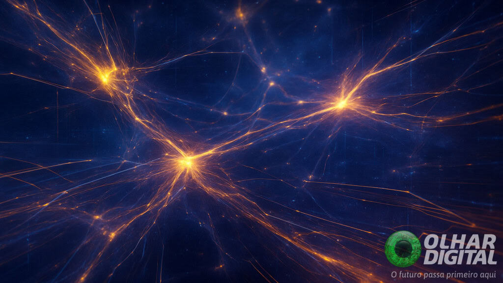 Ilustração de Universo sendo mapeado por emulador