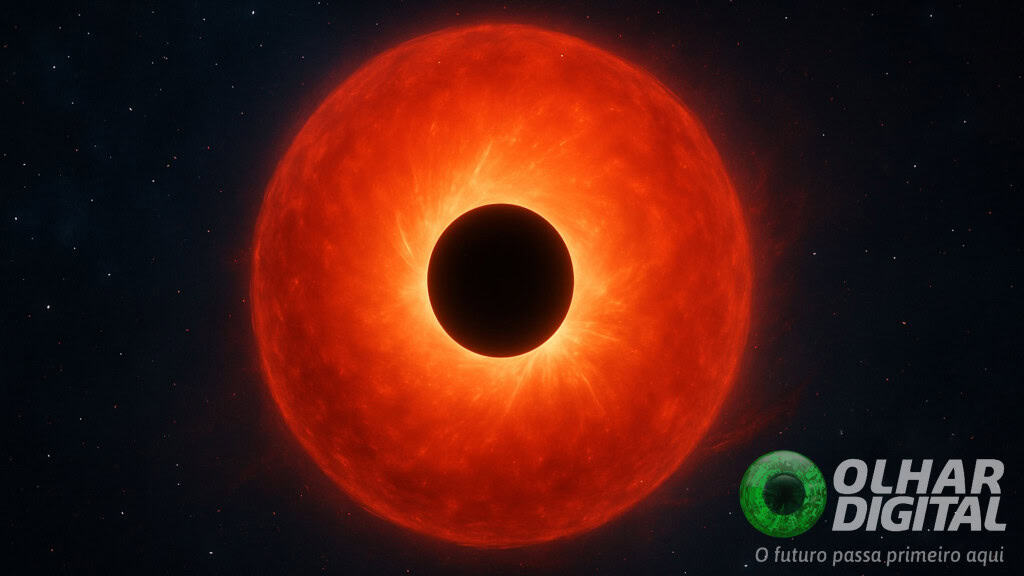 Ilustração de uma das estrelas de buraco negro existentes no espaço