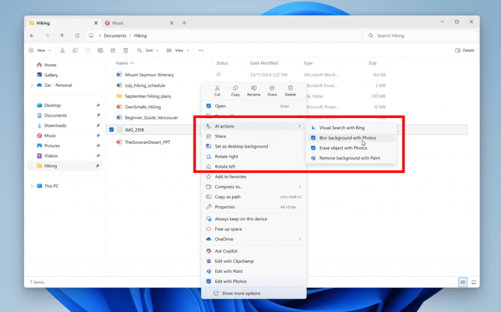windows 11 IA arquivo