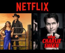 Montagem com pôsteres de A Paris Errada e Aka Charlie Sheen, dois entre os lançamentos da Netflix na semana entre 8 e 14 de setembro de 2025
