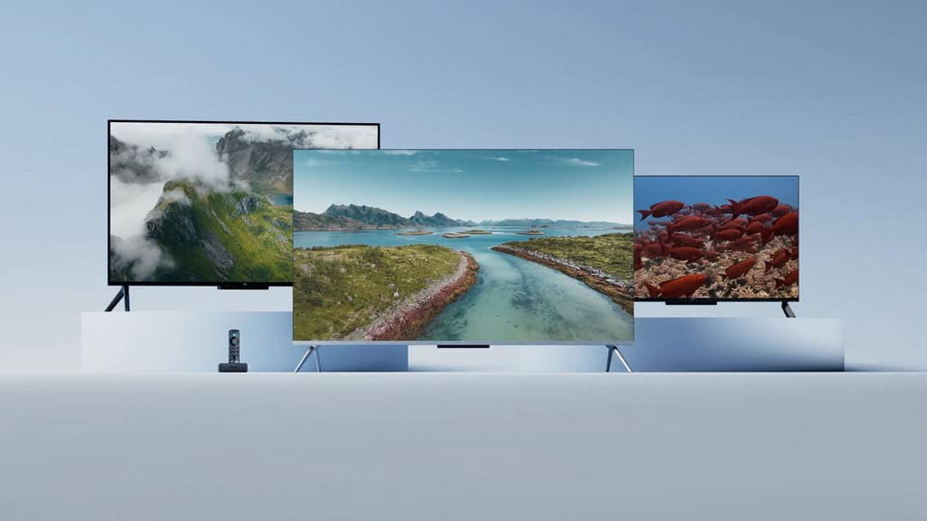 Montagem mostrando novos modelos de smart TV com Alexa+ da Amazon