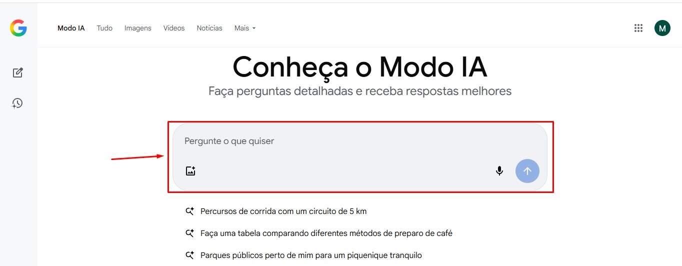 Passo 2 para usar o Modo IA