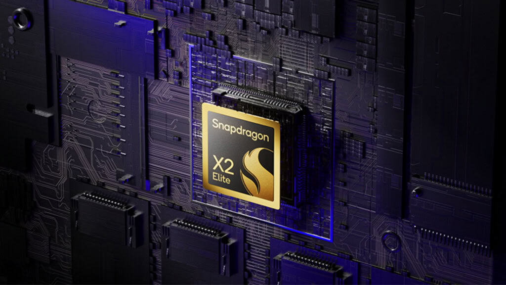 Ilustração do chip Snapdragon X2 Elite da Qualcomm