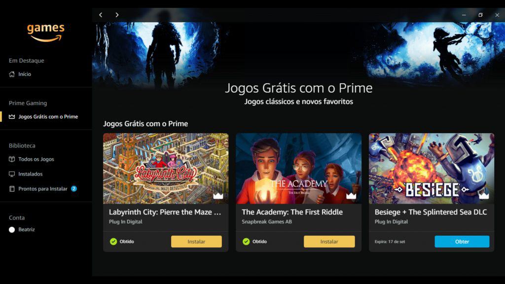 Como rodar jogos no Prime Gaming? Confira o tutorial O Prime Gaming, disponível para todos os assinantes do Amazon Prime, é uma ótima opção para quem quer ampliar a biblioteca de jogos sem custos adicionais. Print de tela do Prime Gaming