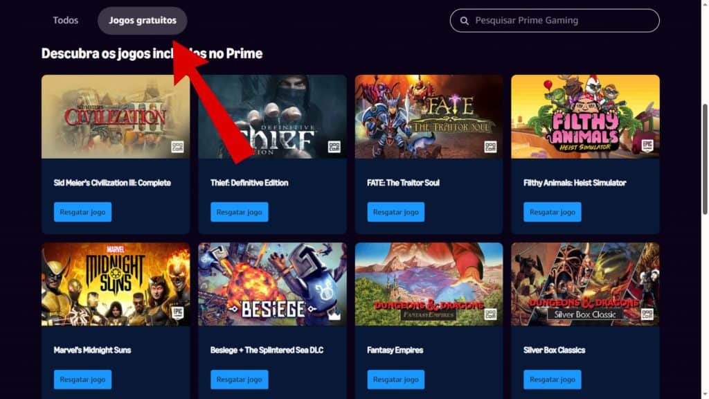 Como rodar jogos no Prime Gaming? Confira o tutorial O Prime Gaming, disponível para todos os assinantes do Amazon Prime, é uma ótima opção para quem quer ampliar a biblioteca de jogos sem custos adicionais. Print de tela do Prime Gaming