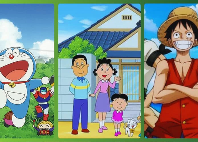 doraemon, sazae san e one piece