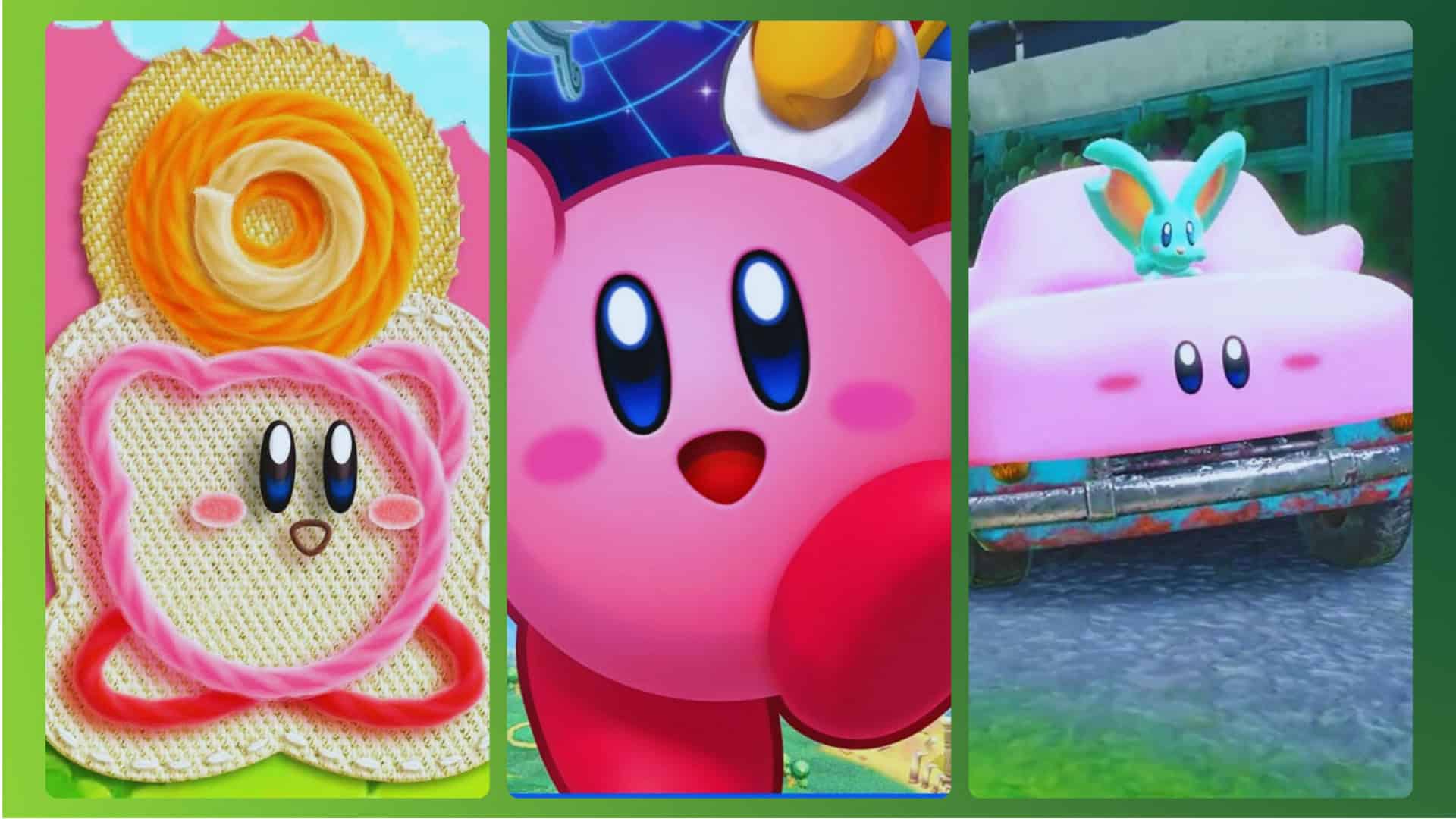 Jogos do Kirby: Epic Yarn, Return to Dreamland e Forgotten Land