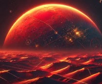 Imagem gerada por IA mostrando a vida em marte.