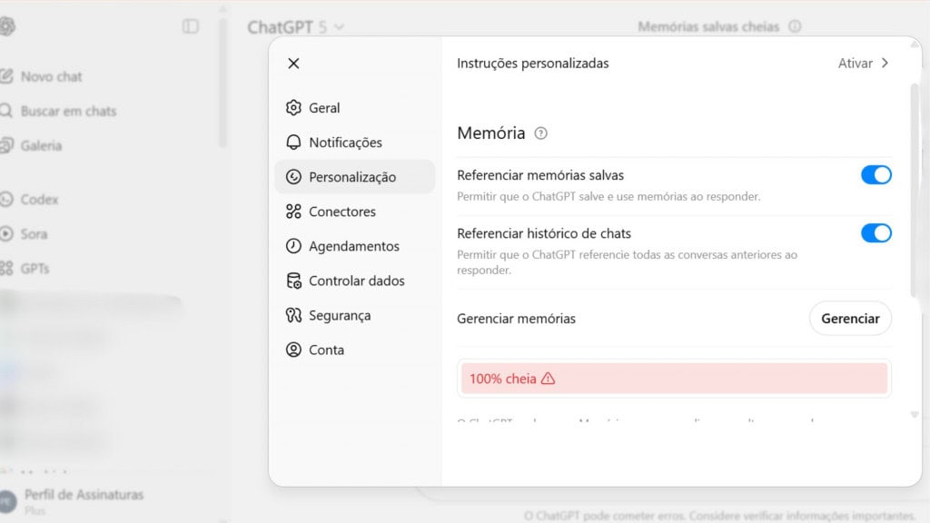 Como gerenciar memórias no ChatGPT