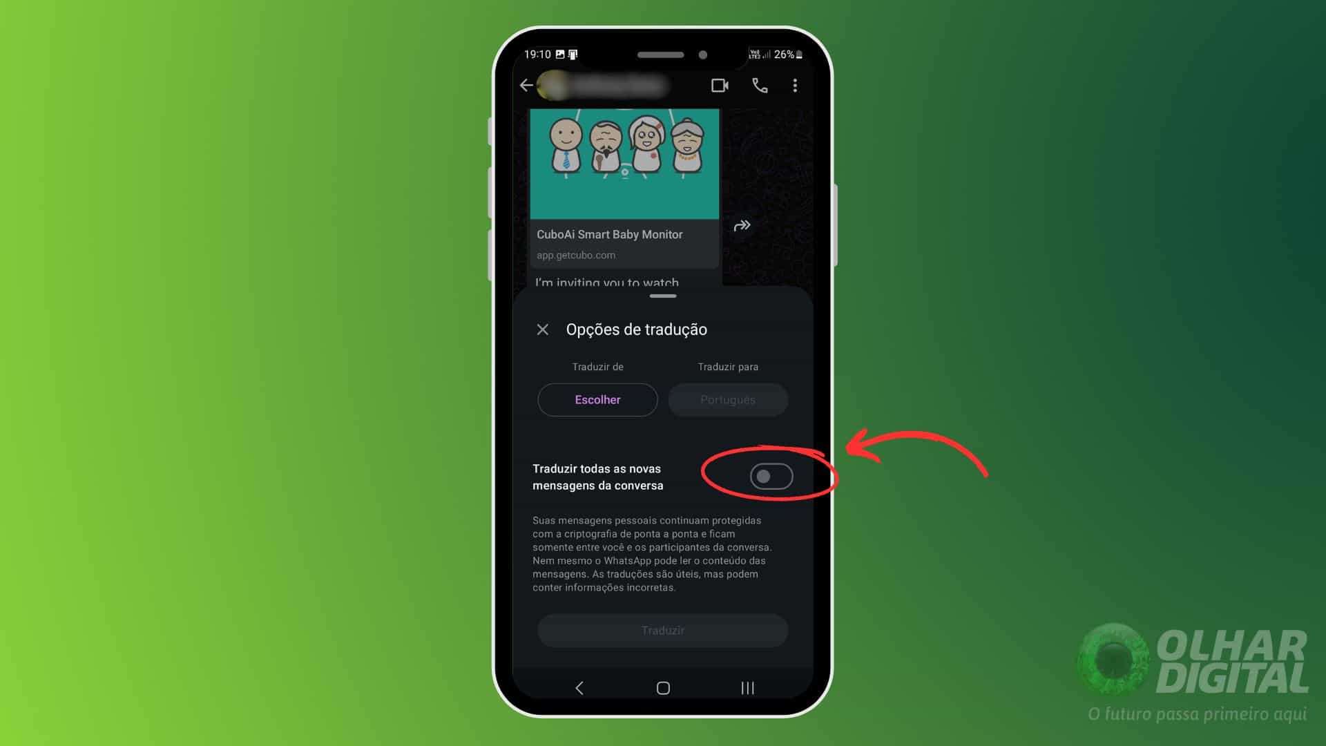 Como traduzir mensagem no WhatsApp - Passo 4