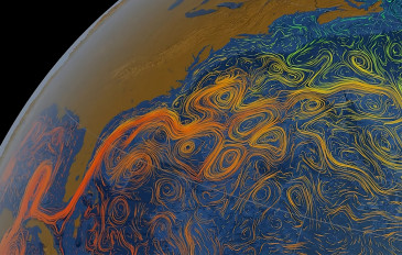 Ilustração de correntes no oceano
