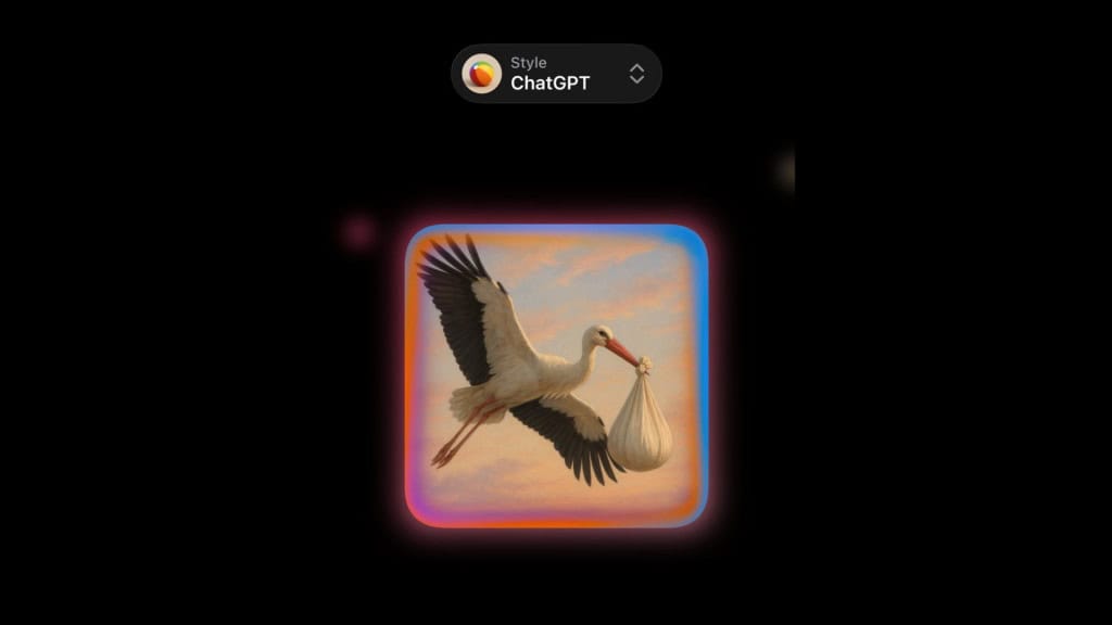 Montagem mostrando geração de imagens com inteligência artificial (IA) num iPhone com iOS 26