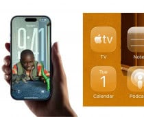 Montagem pessoa usando iPhone