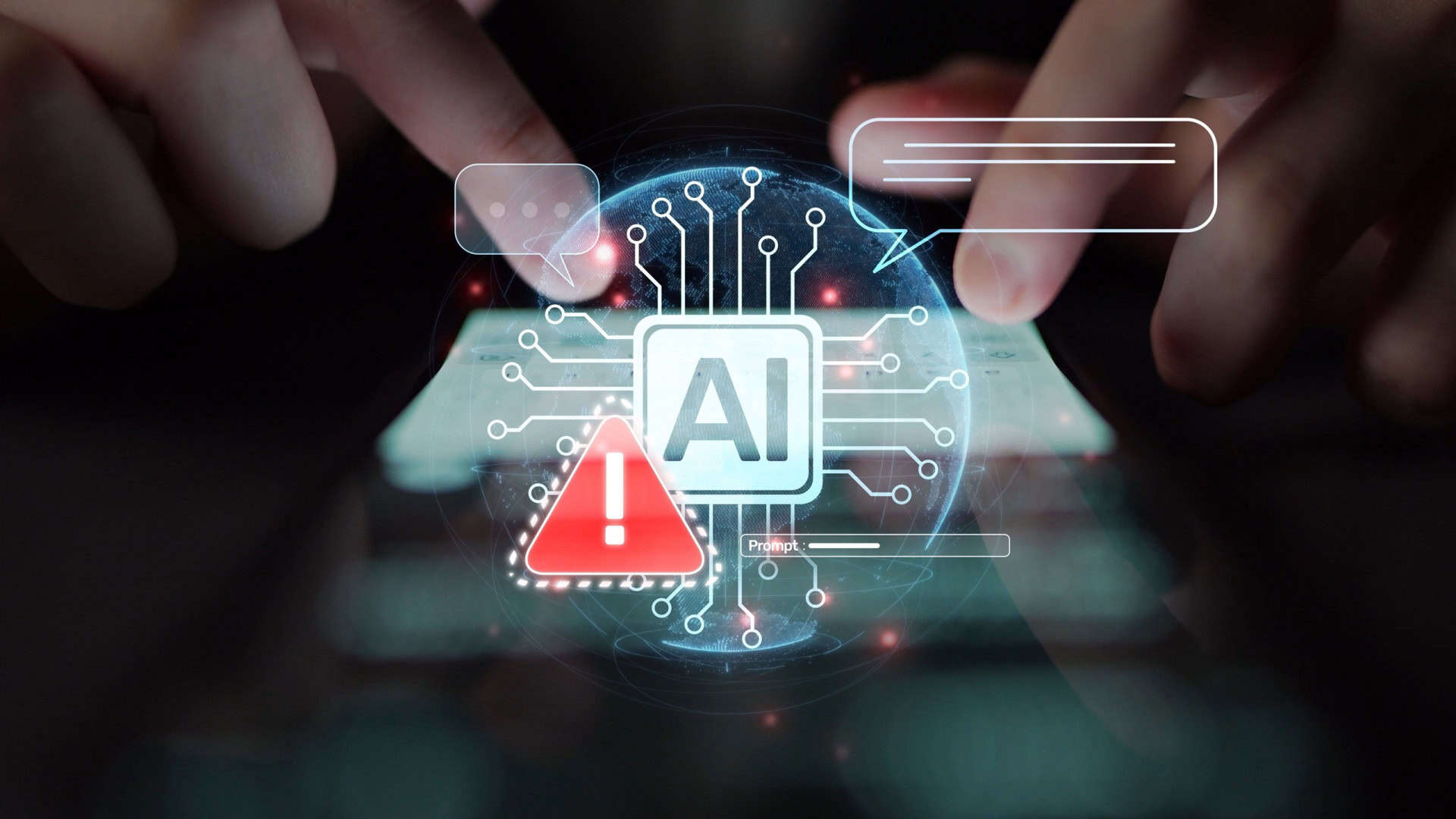 AI com um logo de atenção