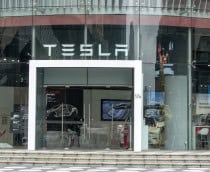 Loja e showroom do carro Tesla em Shenzhen, China