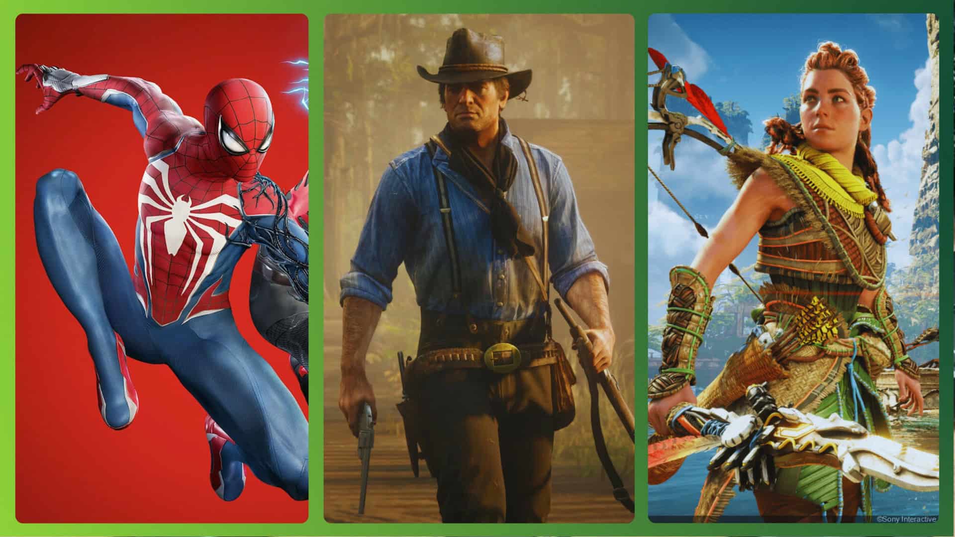 Marvel Spider-Man 2, Red Dead Redemption 2 e Horizon Forbidden West