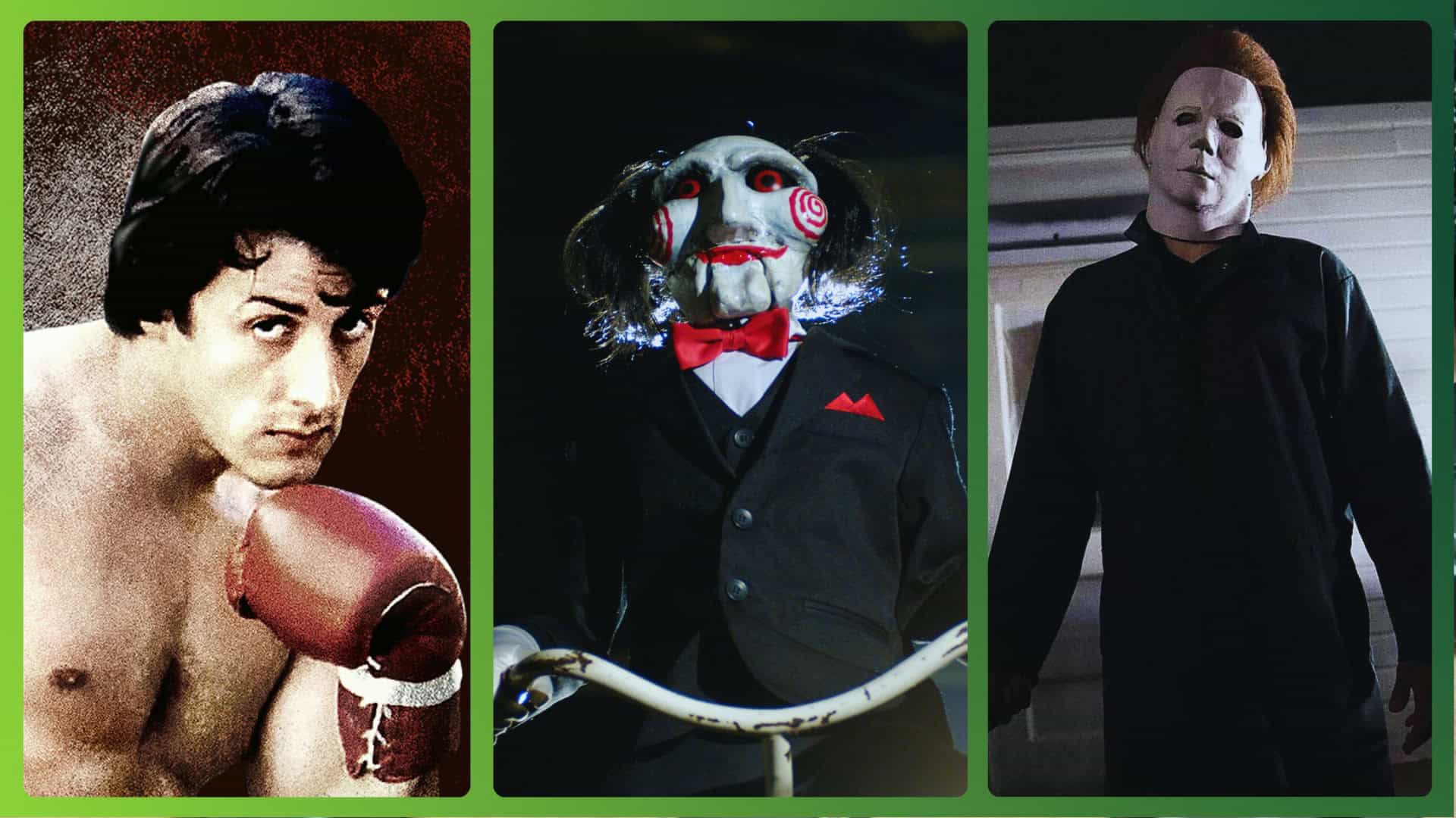 Filmes de baixo orçamento e sucesso de bilheteria: Rocky, Jogos Mortais e Halloween