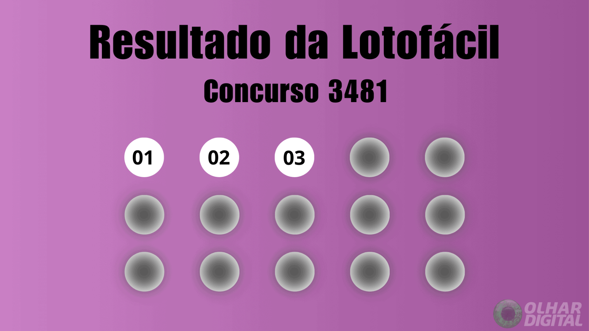 Resultado da Lotofácil concurso 3481