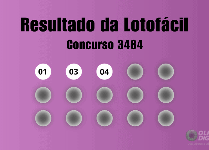 Resultado da Lotofácil concurso 3484