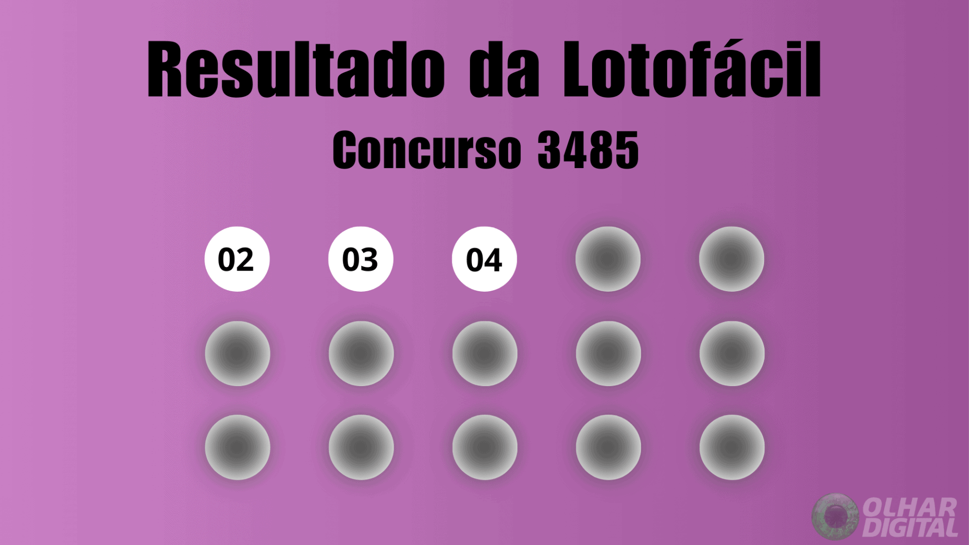Resultado Lotofácil concurso 3485