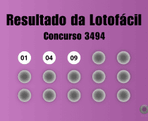 Resultado da Lotofácil concurso 3494