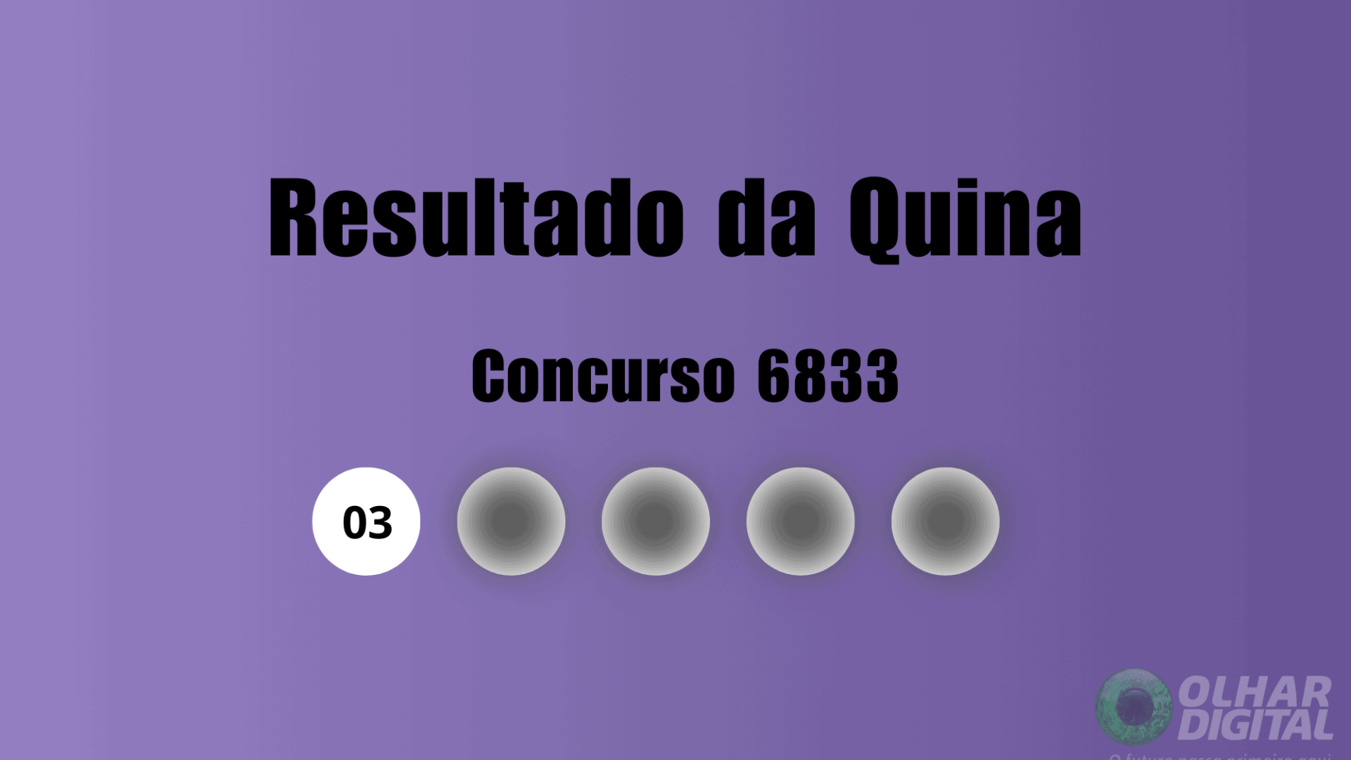 Resultado da Quina concurso 6833