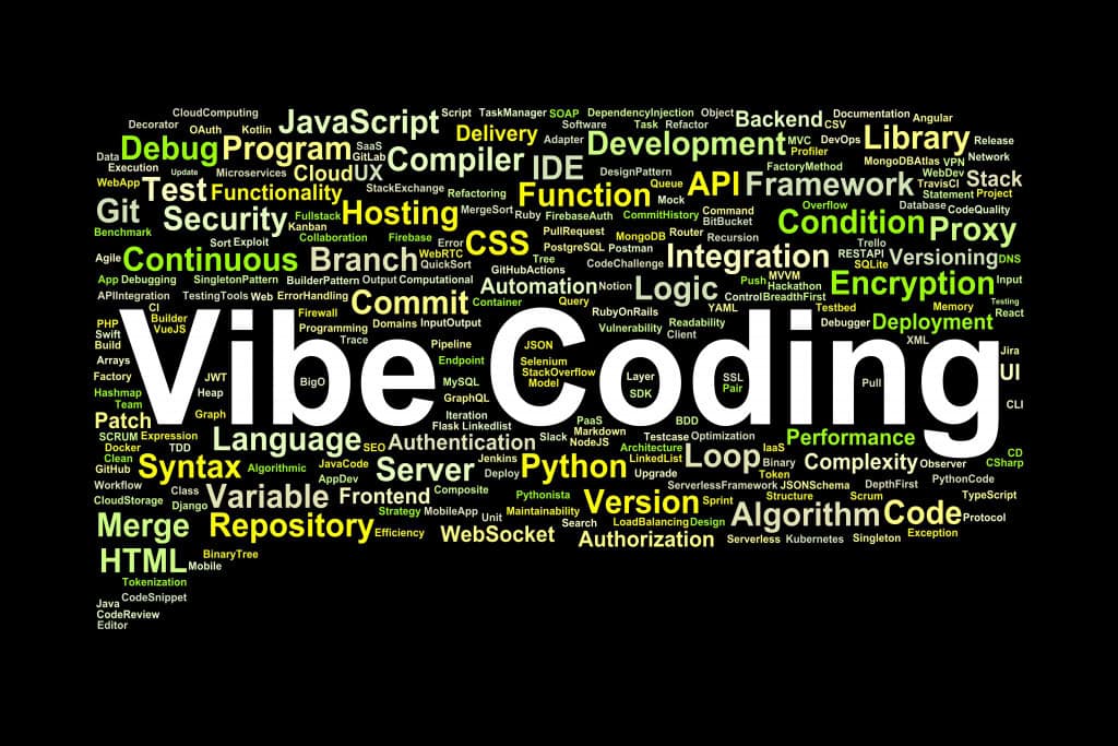 Vibe-coding na nuvem de palavras