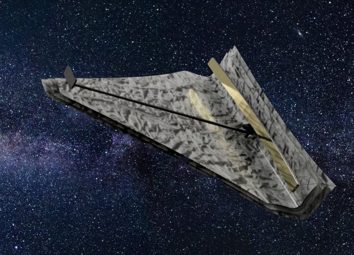 Projeto em desenho do telescópio retangular