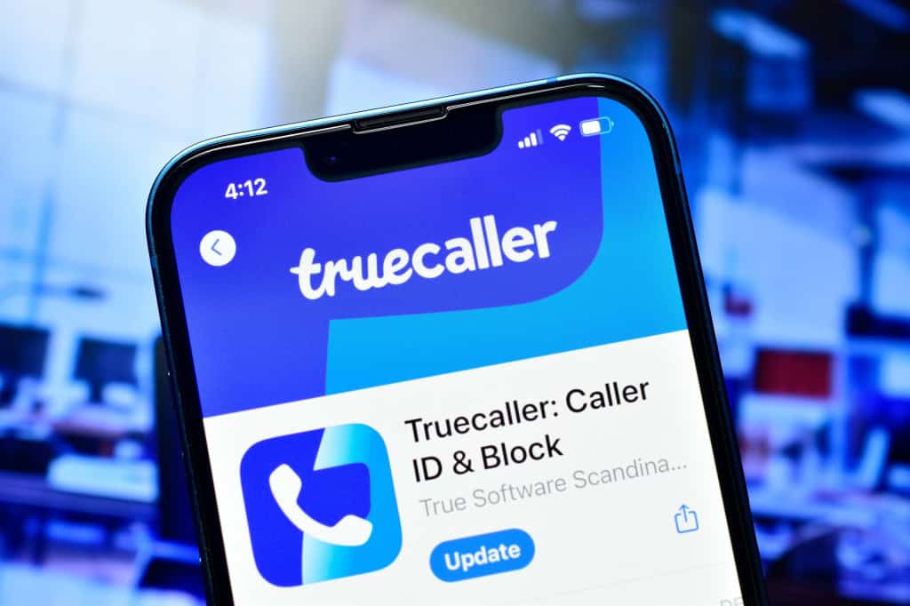 Página de download do Truecaller na App Store em um iPhone