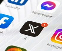 Logo do app do X em um smartphone