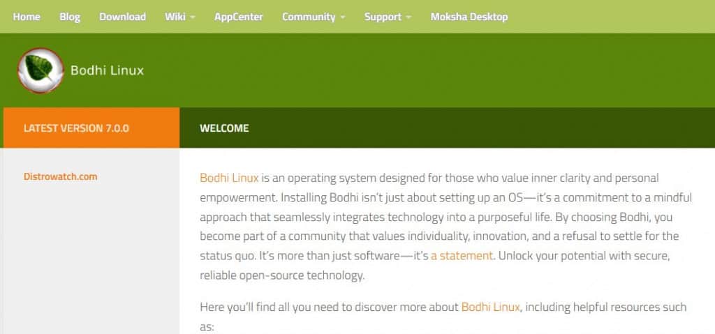 Distro Bodhi Linux