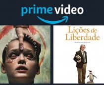 Montagem com pôsteres de Faça Ela Voltar e Lições de Liberdade, dois entre os lançamentos da semana no Prime Video