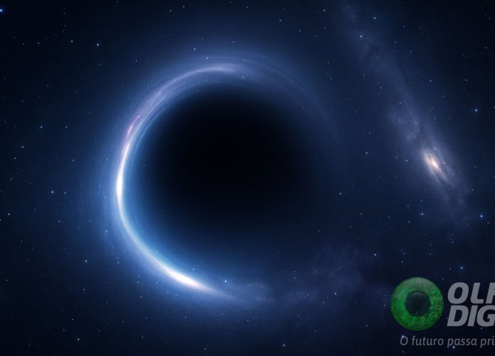 Ilustração de objeto misterioso no Universo que pode revelar segredos sobre matéria escura