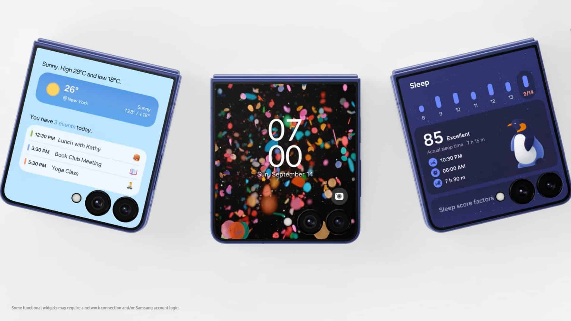 Montagem com celulares dobráveis da Samsung com One UI 8 instalada