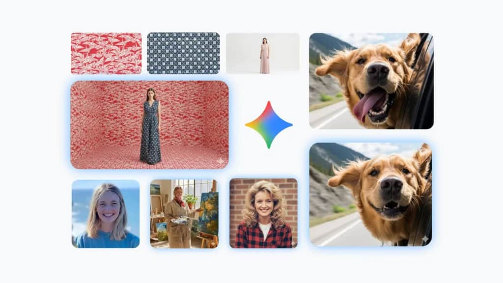 Montagem com edições de imagens feitas no Nano Banana do Gemini do Google