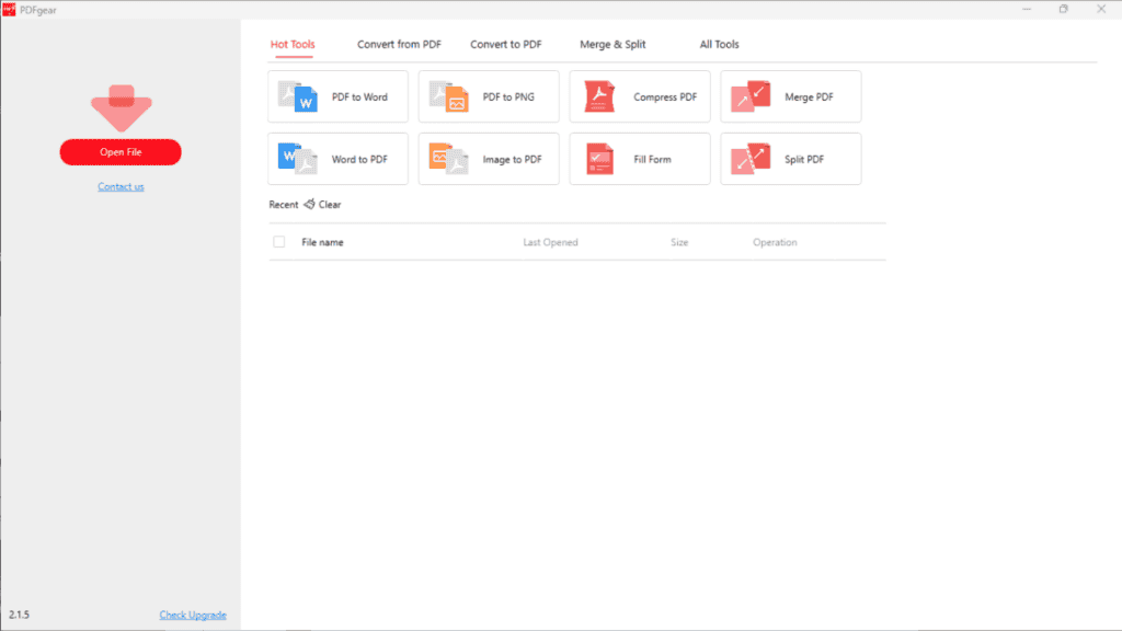 interface do app PDFgear