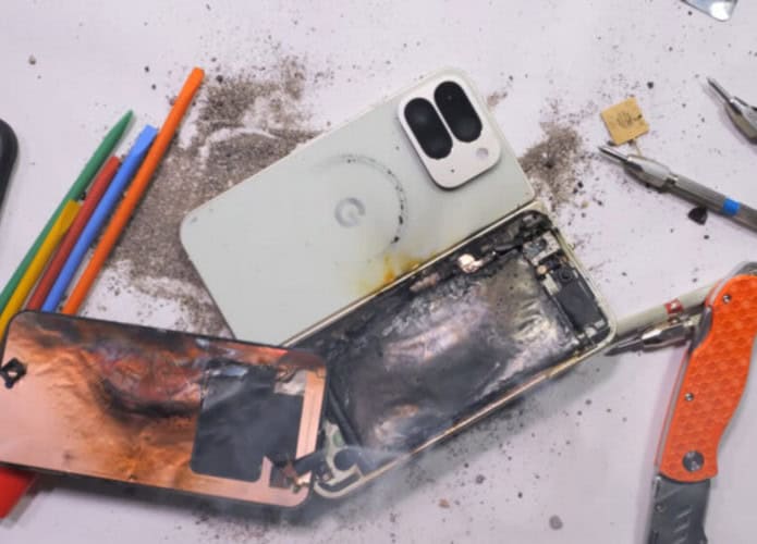 Pixel 10 Pro Fold pega fogo em teste de youtuber