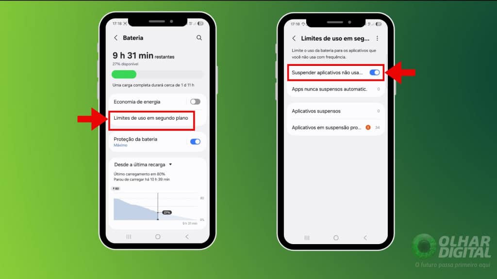 Economizar bateria do Samsung