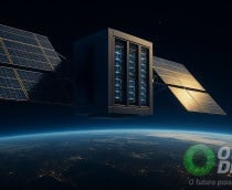 Ilustração de data center e supercomputador de IA da China com 
