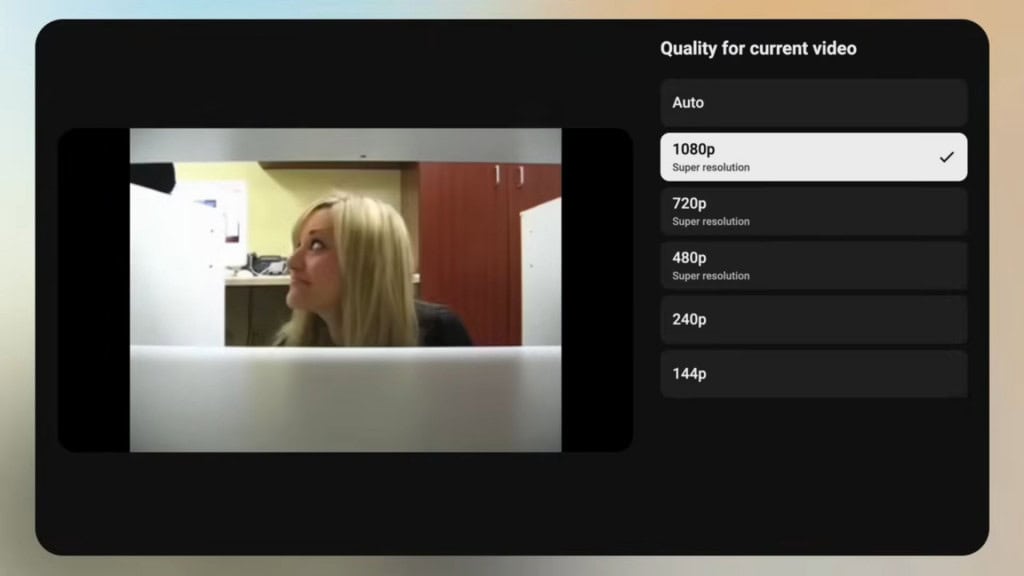 Captura de tela de vídeo cuja qualidade foi melhorada por meio de inteligência artificial (IA)