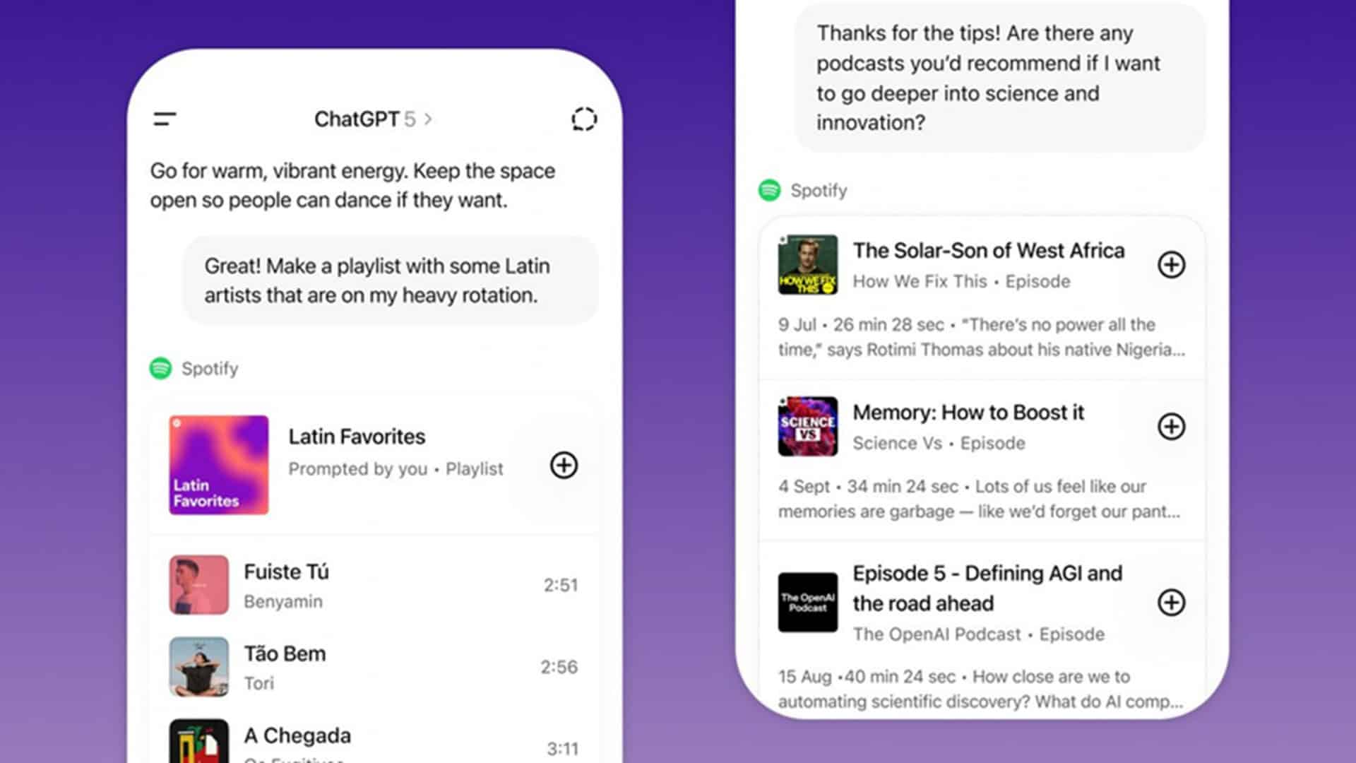 integração entre chatgpt e spotify